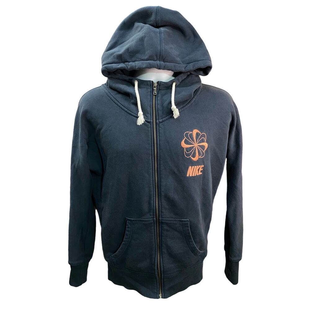 Nike Small Run The Earth Zip up Hoodie Peach Nike Swoosh Back hit embroidery